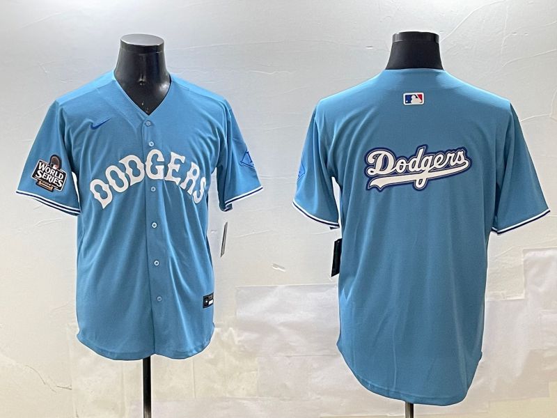 Men Los Angeles Dodgers Blank Light Blue Throwback Game 2025 Nike MLB Jersey style 10